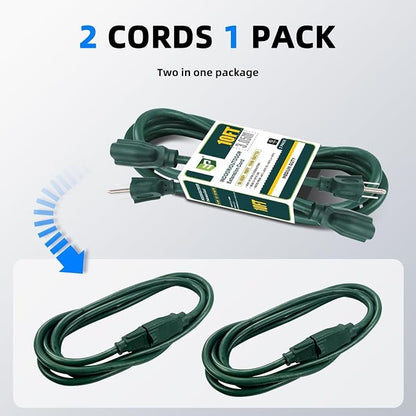 EP 2 Pack 10FT Green Outdoor Extension Cord, 16/3 SJTW Heavy Duty Waterproof - Image 6