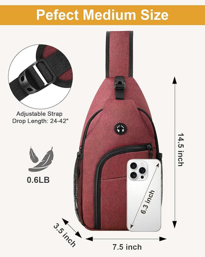Pritent Crossbody Bags for Women Man Waterproof Sling Bag Backpack Trendy - Image 2