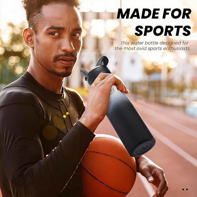 COKTIK 22oz Sports Water Bottle, Stainless Steel Water Bottle - Image 7