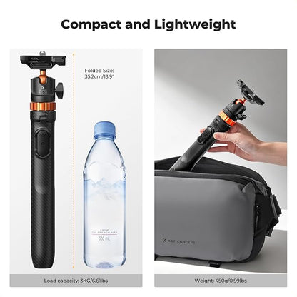 K&F CONCEPT 62'' Phone Selfie Stick Tripod, 2-in-1 Extendable Cell Phone Tripod - Image 4
