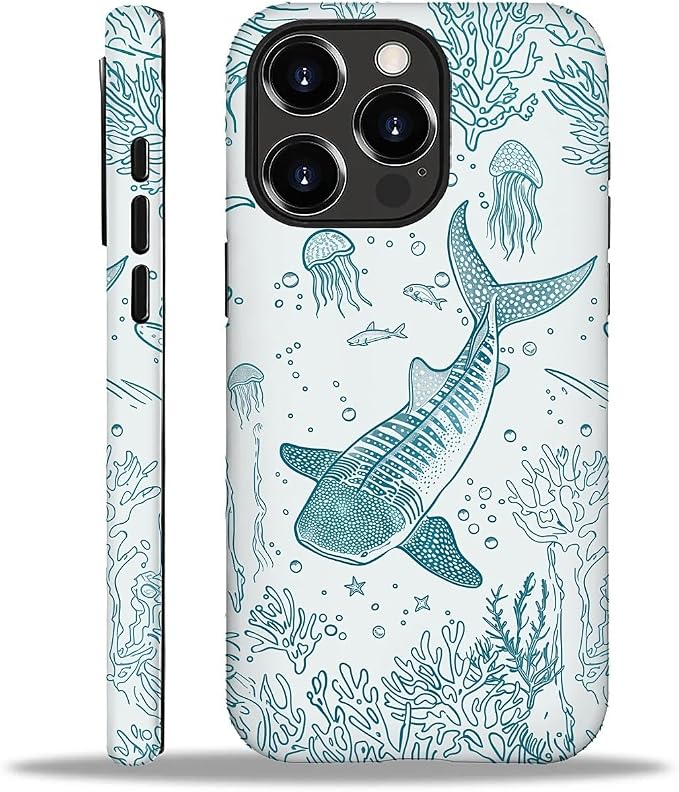 for iPhone 16 Pro Max Case, HH2 Ocean Whale Shark Hybrid 2 Layer Hard Shell by Unknown