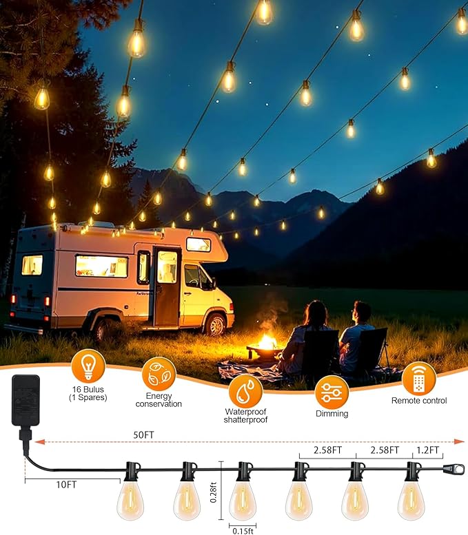 Tenmiro 50FT LED Outdoor String Lights - Image 6