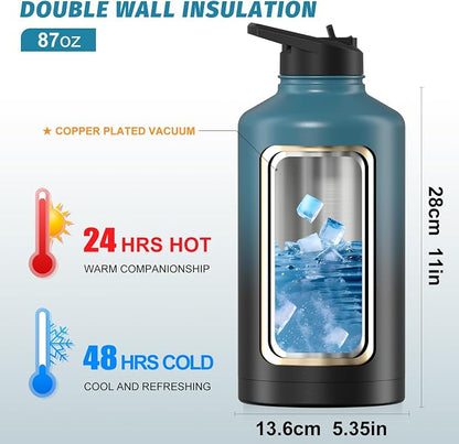87oz Insulated Water Bottle, BPA Free&Leak Proof, 1.5 Gallon Stainless Steel - Image 3