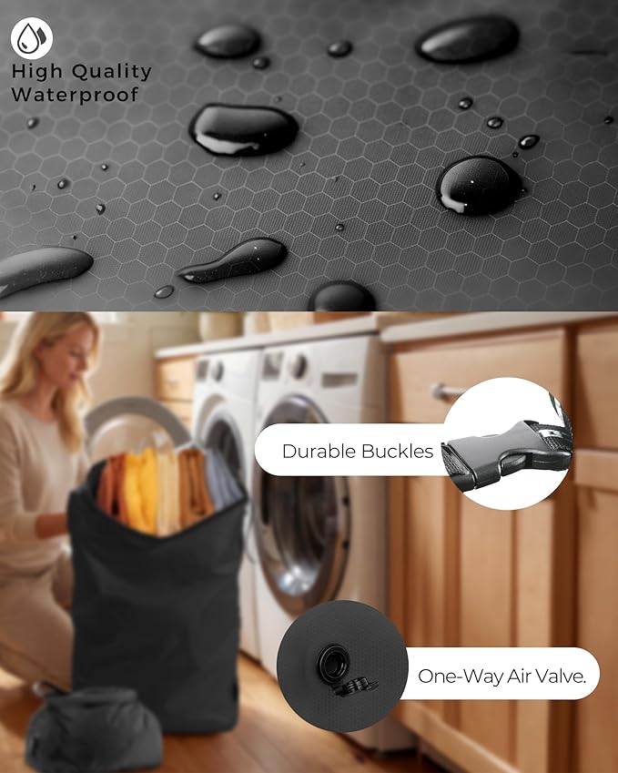 Travel Laundry Bag, Pump-Free Vacuum Compression Dirty Clothes Bag, Extra Large - Image 4