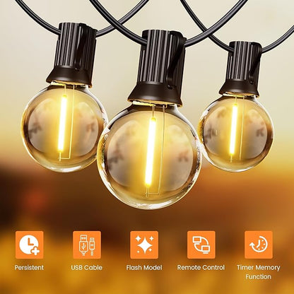 OHLUX 30FT Solar String Lights Outdoor, Waterproof Solar Patio Lights - Image 3