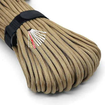 PSKOOK Survival Paracord Parachute Fire Cord Survival Ropes Red Tinder Cord PE by PSKOOK
