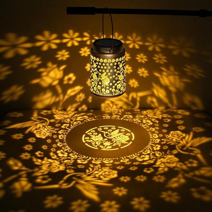 2 Pack Solar Lanterns Outdoor Waterproof Hummingbird Garden Decor Gift - Image 4