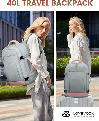 LOVEVOOK 40L Travel Backpack for Women Flight Approved, Carry on Backpack for - Image 6