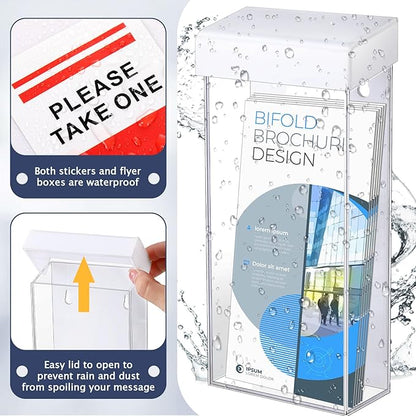 Remerry 1 Pcs Outdoor Brochure Holder 4 x 9 Inch Waterproof Wall Mount - Image 4