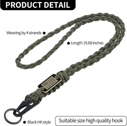 Frienda 2 Set Heavy Duty Paracord Lanyard Necklace Whistles Strap Braided 550 - Image 4
