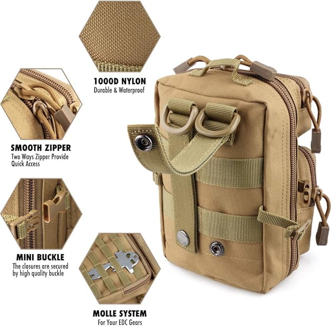 LIVANS Tactical Molle Utility Pouch, EDC Tool Pouch Tactical Phone Pouches Mini - Image 5