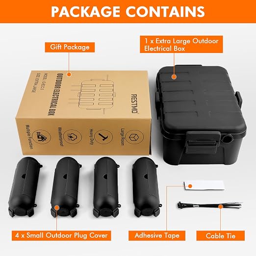 RESTMO 5-Piece Outdoor Waterproof Electrical Box Set – 12.5" x 8.5" x 5" Large - Image 9