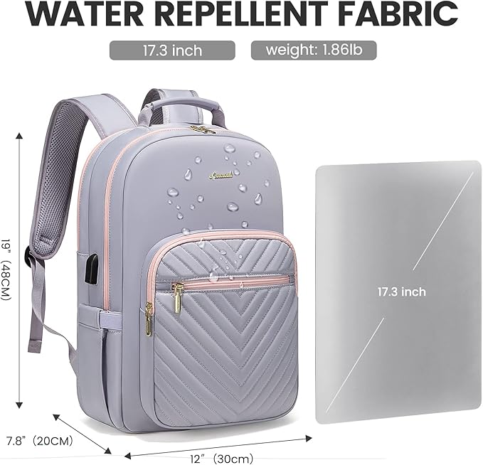 LOVEVOOK Laptop Backpack for Women 17.3 inch, Cute Womens Travel Backpack Purse - Image 4
