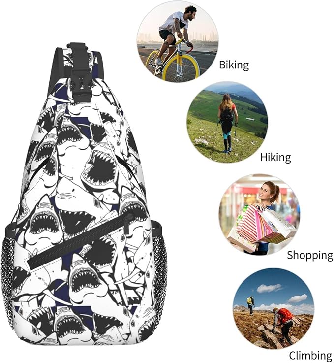 Shark Sling Bag For Women Men Fashion Backpack Crossbody Shoulder Bag Sling - Image 6