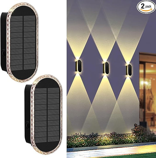 LIANGLOME 2PK Solar Fence Lights Outdoor by LIANGLOME