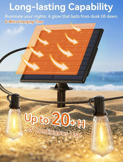 Brightever 50FT Solar String Lights Outdoor Waterproof, Patio Lights Solar - Image 3