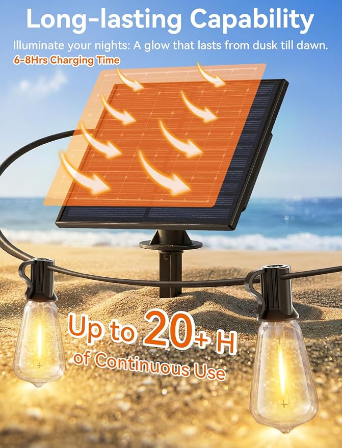Brightever 36FT Solar String Lights Outdoor Waterproof - Image 3
