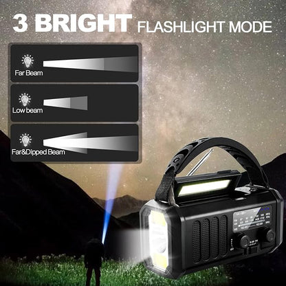 10000mAh Emergency Weather Radio, Portable FM/AM/NOAA Battery Powered Survival - Image 4
