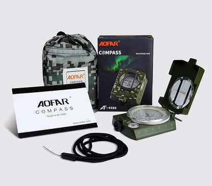 AOFAR Military Compass, AF-4580 Lensatic Sighting, Waterproof and Shakeproof - Image 6