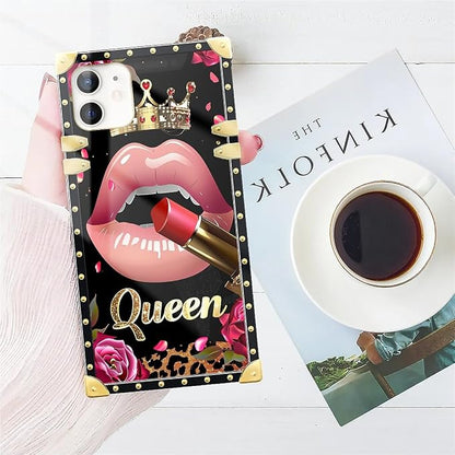 Compatible with iPhone 11 Case, Glitter Red Rose Queen Leopard Lipstick Luxury - Image 7