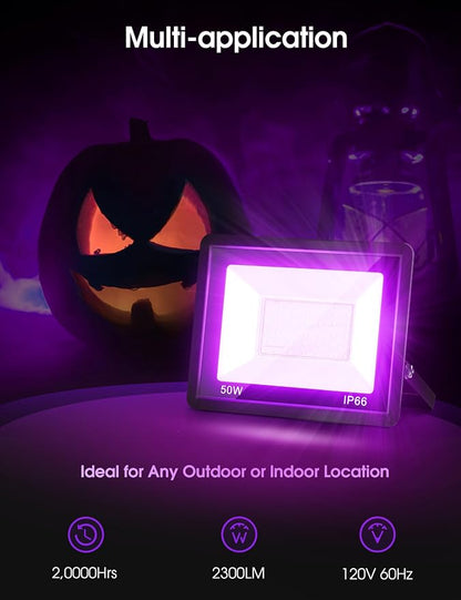 L LOHAS LED Orange and Purple Christmas Halloween Flood Light Outdoor, 2 Pack - Image 4