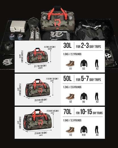 BORLENI Waterproof Motorcycle Dry Duffel Bag Luggage Tail Bag - Image 5