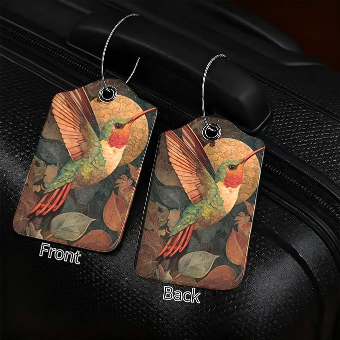 2Pcs Vintage Hummingbird Luggage Tags - Image 2