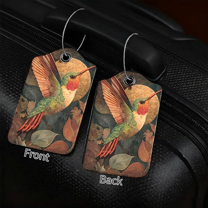 2Pcs Vintage Hummingbird Luggage Tags - Image 2
