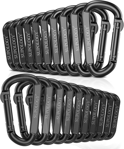 Carabiner Clips, 900 LBS 2.5" Iron Heavy Duty Caribeaners by SUPOLOGY