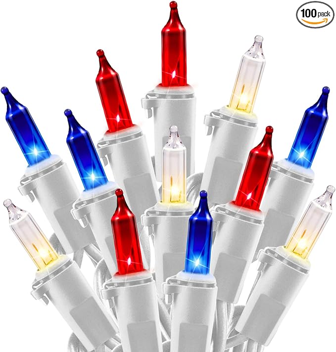 4th of July Decoration Patriotic Mini Lights by Minetom