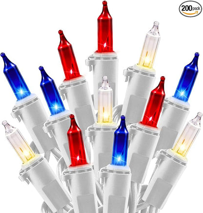 4th of July Decoration Patriotic Mini Lights by Minetom