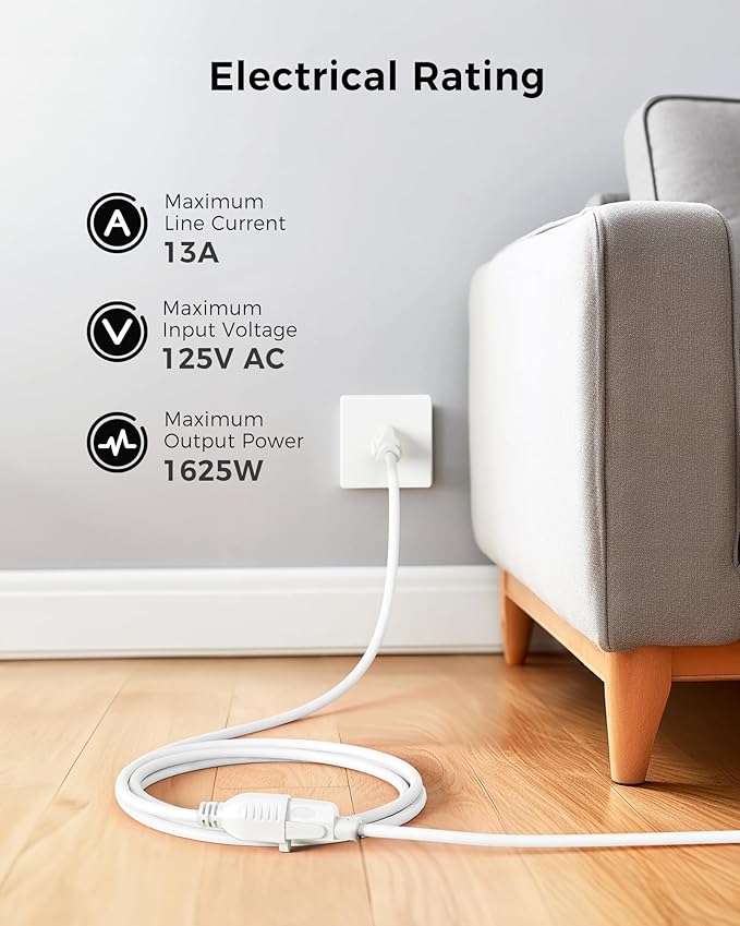 Cable Matters 2-Pack 16 AWG Heavy Duty 13A Power Extension Cord - 3ft - Image 2