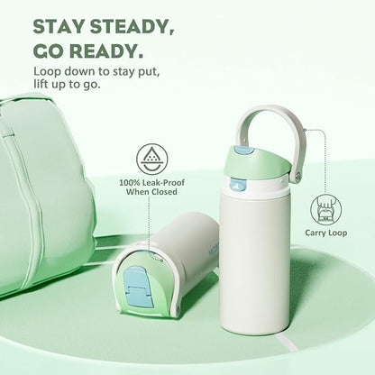 POWCAN 18 oz Steel Insulated Water Bottle: 2-in-1 Push-Button Spout & Flip - Image 4