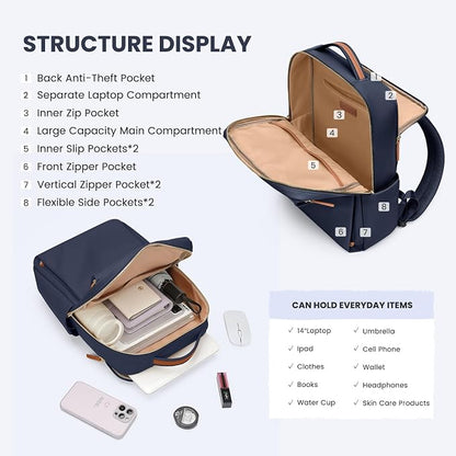 Laptop Backpack for Women, Work Business Traval Computer Backpacks - Image 3