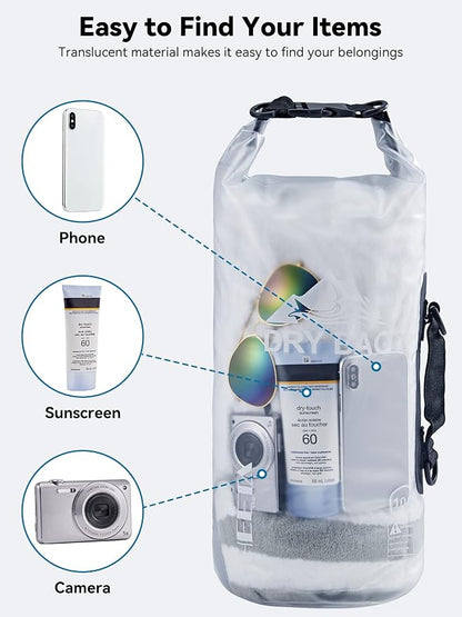 HEETA Dry Bag Waterproof for Women Men, 5L/10L/20L/30L/40L Roll Top Lightweight - Image 7