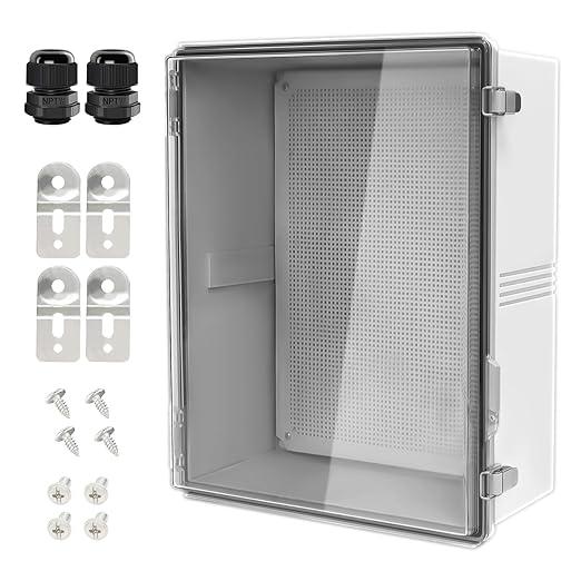 LeMotech Electrical Box, IP67 Waterproof Hinged Clear Cover Stainless Steel by LeMotech