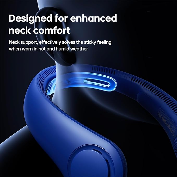 JISULIFE Portable Neck Fan Upgraded, Neckbrace Personal Hands Free, 5 Speed - Image 2