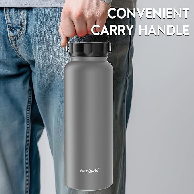 Navigate 40 oz Insulated Stainless Steel Sports Water Bottle - Image 3