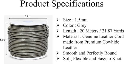GENIQUE Real/Genuine Round Leather String Cord - Image 3