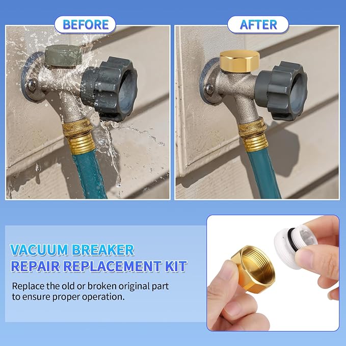 Boltigen 2 Sets Outdoor Faucet Repair Kit, Brass Vacuum Breaker Outside Faucet - Image 5