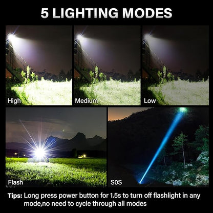 AKNEAR Rechargeable LED Flashlight 99000 High Lumens, Super Bright Flashlights - Image 7