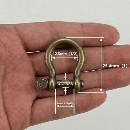 Antique Brass 5/32" Bow Shackle, 5 Pack - Image 2