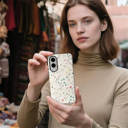 for Samsung Galaxy S25 Edge Case, HL2 Beige Flower Branch Hybrid 2 Layer Hard - Image 5