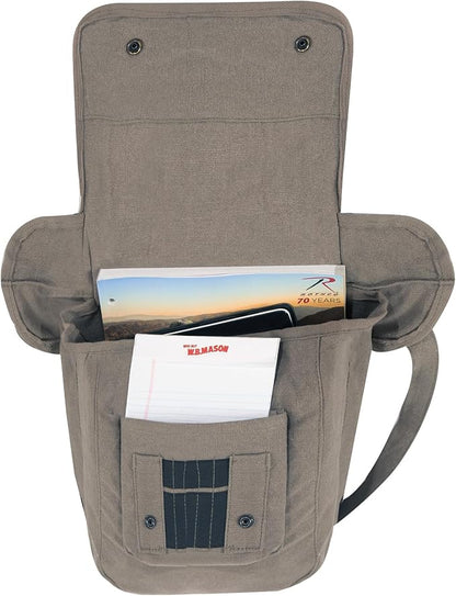Rothco Vintage Canvas Map Case Crossbody Shoulder Bag, Olive Drab - Image 4