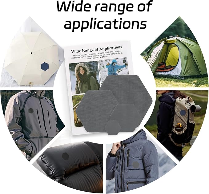 J.CARP 16PCS Nylon Repair Patches, Self Adhesive & Waterproof Patches, Nylon - Image 5