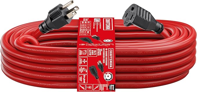 CRAFTSMAN 50 Ft. Indoor/Outdoor Extension Cord 16/3 SJTW, Waterproof Flexible by CRAFTSMAN
