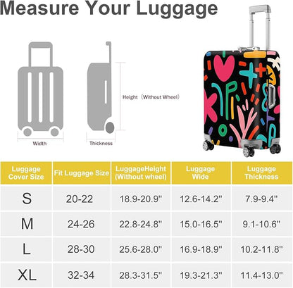 ANNA QUEEN Color Pop Abstract Luggage Cover, Modern Geometric Art Suitcase - Image 5