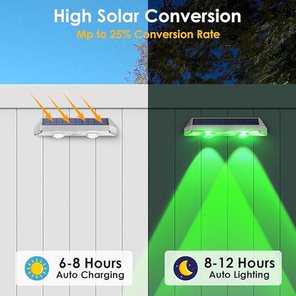LIANGLOME 2 Pack Solar Fence Lights Outdoor, 2PK Solar Outdoor Light Warm White - Image 3