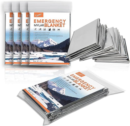 4 Pack -Large 82” x 62” Survival Emergency Mylar Thermal Blankets, Thermal - Image 7