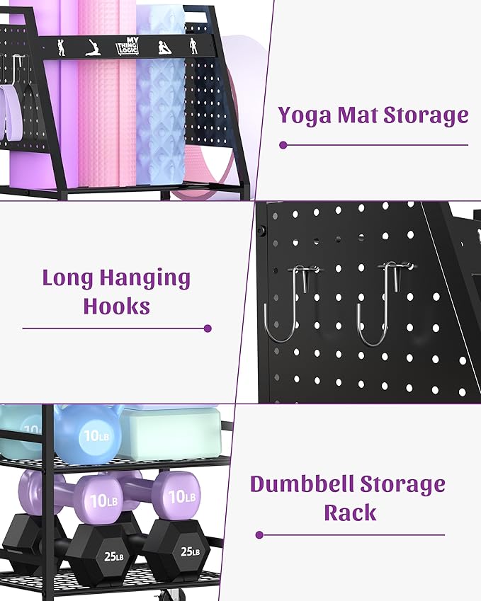 Mythinglogic Yoga Mat Storage Racks, Home Gym Storage Rack - Image 3